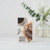 コーヒーとスケッチのスケッチアーティスト 名刺 (スタンド正面)