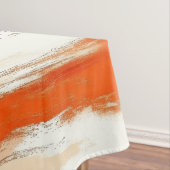 コーヒーとストライプオレンジ色のトーンの水色の色 テーブルクロス (インサイチュ)