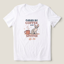 コーヒーとスフィンクス猫の芸術に支えられて トライブレンドTシャツ