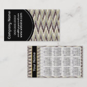 コーヒーとセージのトライバルジグザグパターン 名刺 (正面/裏面)