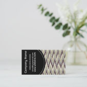 コーヒーとセージのトライバルジグザグパターン 名刺 (スタンド正面)