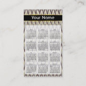 コーヒーとセージのトライバルジグザグパターン 名刺 (裏面)