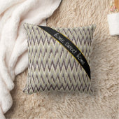 コーヒーとセージイカットジグザグパターン クッション (ブランケット)