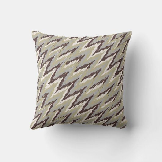 コーヒーとセージイカットジグザグパターン クッション (裏面)