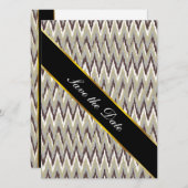 コーヒーとセージイカットジグザグパターン セーブザデート (正面/裏面)