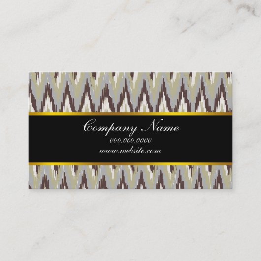 コーヒーとセージイカットジグザグパターン 名刺 (正面)