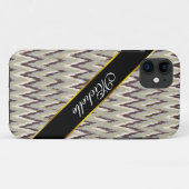 コーヒーとセージイカットジグザグパターン Case-Mate iPhoneケース (裏面(横))