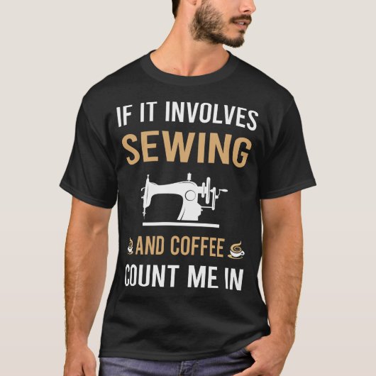 コーヒーとソーイング Tシャツ (正面)
