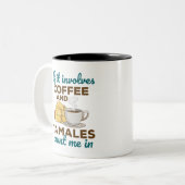 コーヒーとタマレスのメキシコ料理の愛好家 ツートーンマグカップ (正面左)