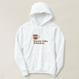 コーヒーとダッドジョークで動く - 面白い引用 パーカ