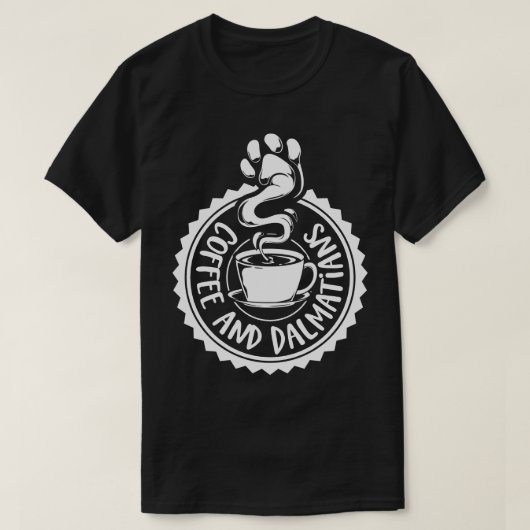 コーヒーとダルマティアのダルマチア Tシャツ (デザイン正面)