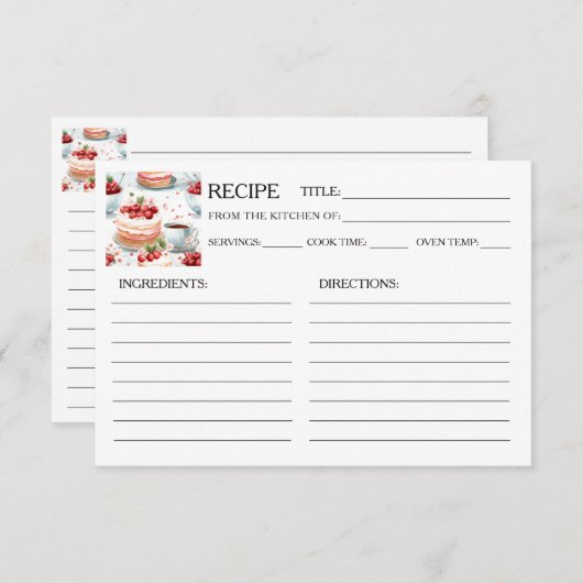 コーヒーとチェリーケーキのレシピカード (正面/裏面)