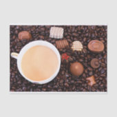 コーヒーとチョコレートのクローズアップ 薄葉紙 (正面)