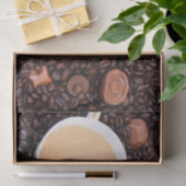 コーヒーとチョコレートのクローズアップ 薄葉紙 (ギフト)