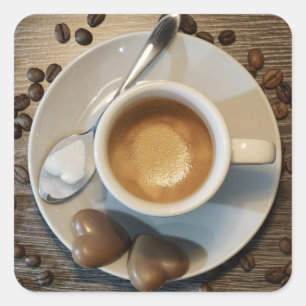コーヒーとチョコレートのシール スクエアシール