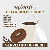 コーヒーとチョコレートのドーナツ ウィンドウサイン (シート)