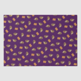 コーヒーとチョコレートのビスケット模様パープル食品 薄葉紙