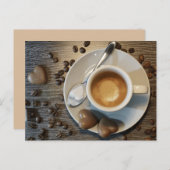 コーヒーとチョコレートの葉書 ポストカード (正面/裏面)