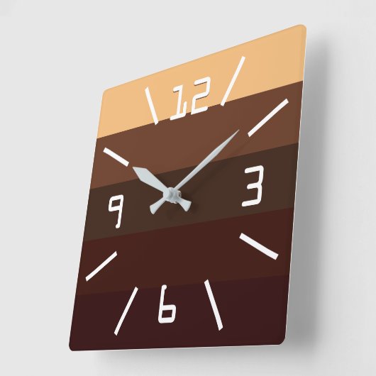 コーヒーとチョコレート スクエア壁時計 (傾斜)