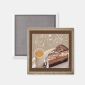 コーヒーとチーズケーキ磁石 マグネット (正面/裏面)