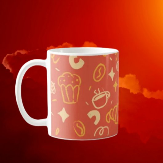 コーヒーとデザートのアイコン コーヒーマグカップ