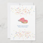 コーヒーとドーナツが赤ちゃんシャワーを振る 招待状 (裏面)