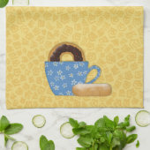 コーヒーとドーナツのキッチンタオル キッチンタオル (折り畳み)