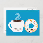 コーヒーとドーナツパール ポストカード (正面/裏面)