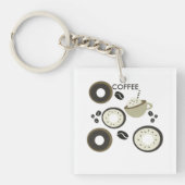 コーヒーとドーナツ好きのカフェ豆   キーホルダー (正面)