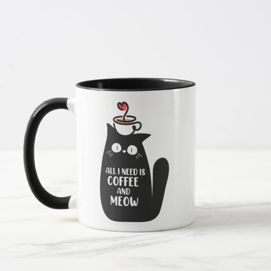 コーヒーとニャンコあればそれでいい マグカップ (左)