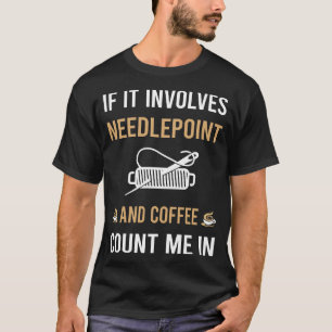 コーヒーとニードルポイントのキャンバス作品 Tシャツ