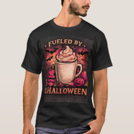 コーヒーとハロウィンのおかげでやる気が出る 面白い 秋 グラフィック Tシャツ