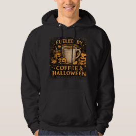 コーヒーとハロウィンの贅沢な秋のグラフィック パーカ
