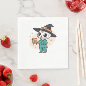 コーヒーとハロウィーンナースウィッチハットClを着用 スタンダードランチョンナプキン (インサイチュ)