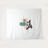 コーヒーとハロウィーンナースウィッチハットClを着用 タペストリー (正面(横))