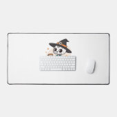 コーヒーとハロウィーンナースウィッチハットClを着用 デスクマット (キーボード&マウス)