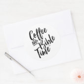 コーヒーとバイブルの時間レタリングシール ラウンドシール (封筒)