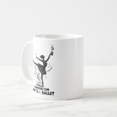 コーヒーとバレエで走る 楽しい先生 ダンサー コーヒーマグカップ (正面左)