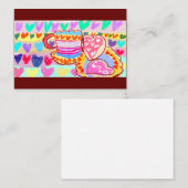 コーヒーとバレンタインの楽しい 木製ボックス サイン マグネット ノートカード (正面/裏面)