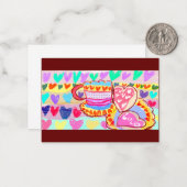 コーヒーとバレンタインの楽しい 木製ボックス サイン マグネット ノートカード (正面/裏面インサイチュ)