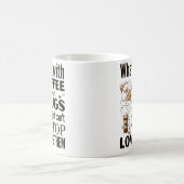 コーヒーとパグで何がロビンでストップきない コーヒーマグカップ (中央)