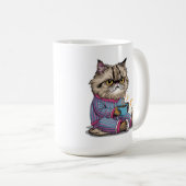 コーヒーとパジャマの不機嫌な猫 コーヒーマグカップ (正面右)