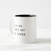 コーヒーとパパジョークのユーモアで煽らおもしろいれる ツートーンマグカップ (正面左)