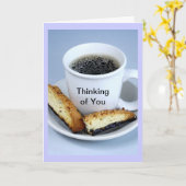 『コーヒーとビスコッテ考えるィ』 カード (黄色い花)