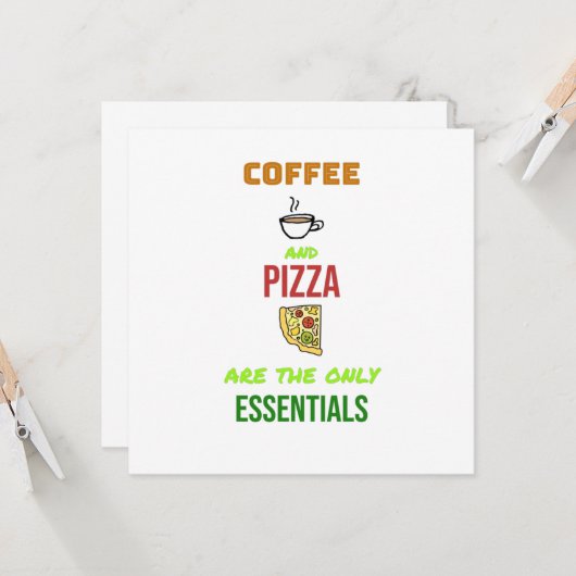コーヒーとピザ カード (正面/裏面インサイチュ)