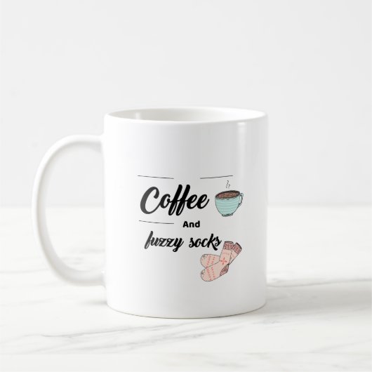 コーヒーとファジーソックス コーヒーマグカップ (左)