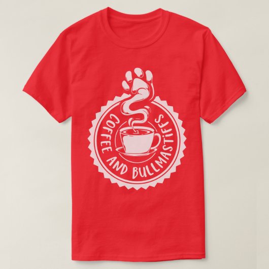 コーヒーとブルマスティフブルマスティフ Tシャツ (デザイン正面)