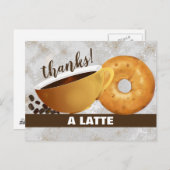コーヒーとベーグル |ありがとうございます ポストカード (正面/裏面)