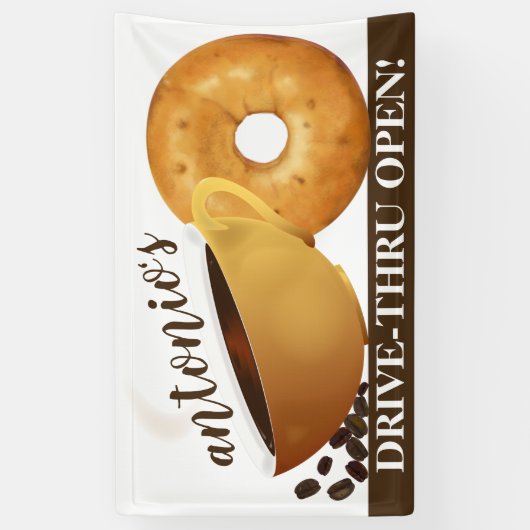 コーヒーとベーグル 横断幕 (縦)