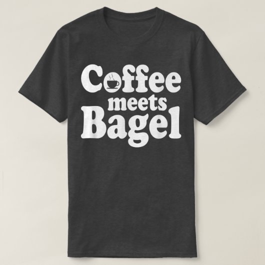 コーヒーとベーグル Tシャツ (デザイン正面)